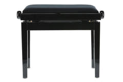 GEWA Banco de piano Deluxe - Black alto brillo (Asiento negro)