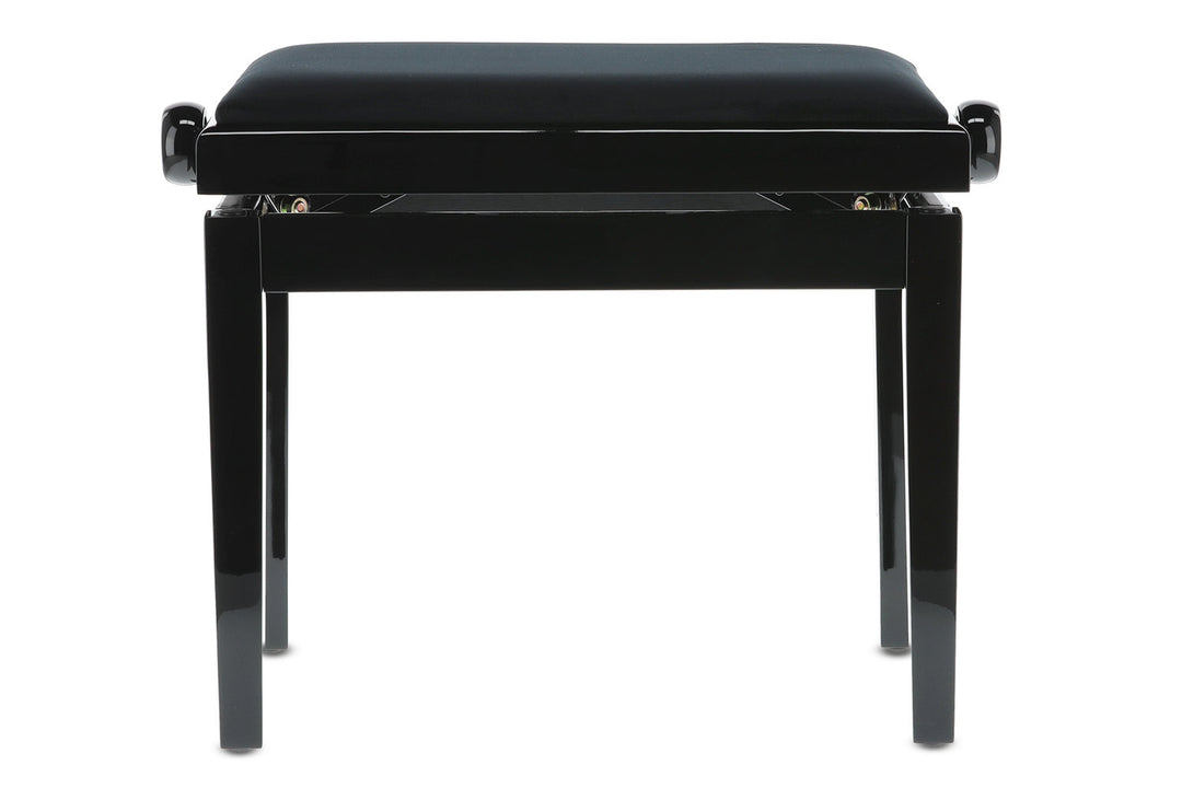 GEWA Banco de piano Deluxe - Black alto brillo (Asiento negro)
