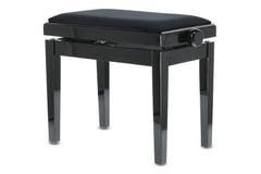 GEWA Banco de piano Deluxe - Black alto brillo (Asiento negro)