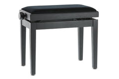 GEWA Banco de piano Deluxe - Black mate (asiento Black)