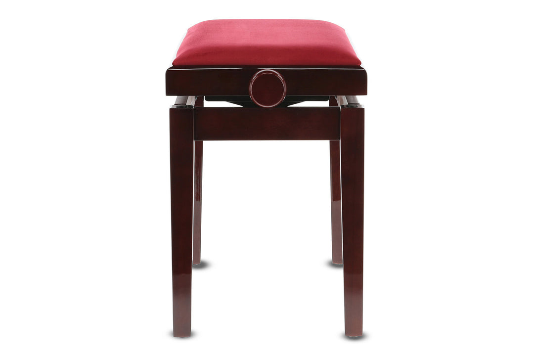 GEWA Banco de piano Deluxe - Caoba highgloss (Asiento Dark red)