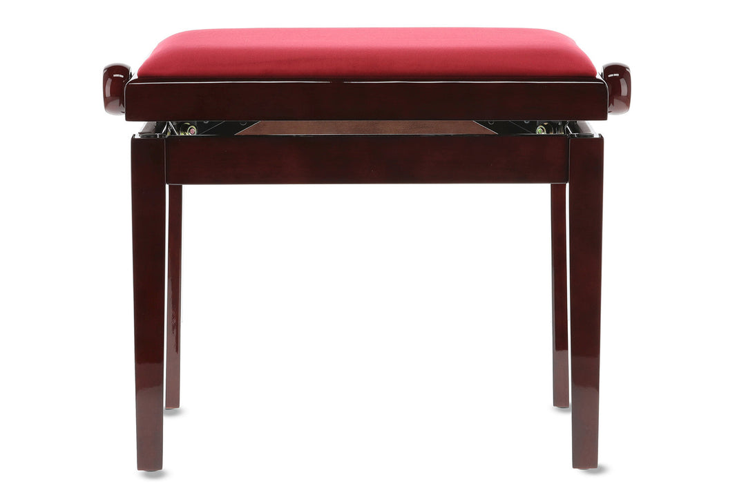 GEWA Banco de piano Deluxe - Caoba highgloss (Asiento Dark red)