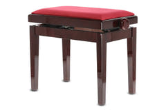 GEWA Banco de piano Deluxe - Caoba highgloss (Asiento Dark red)