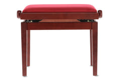 Banco de piano GEWA Deluxe - Mahogany mate (asiento Dark rojo)