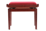Banco de piano GEWA Deluxe - Mahogany mate (asiento Dark rojo)