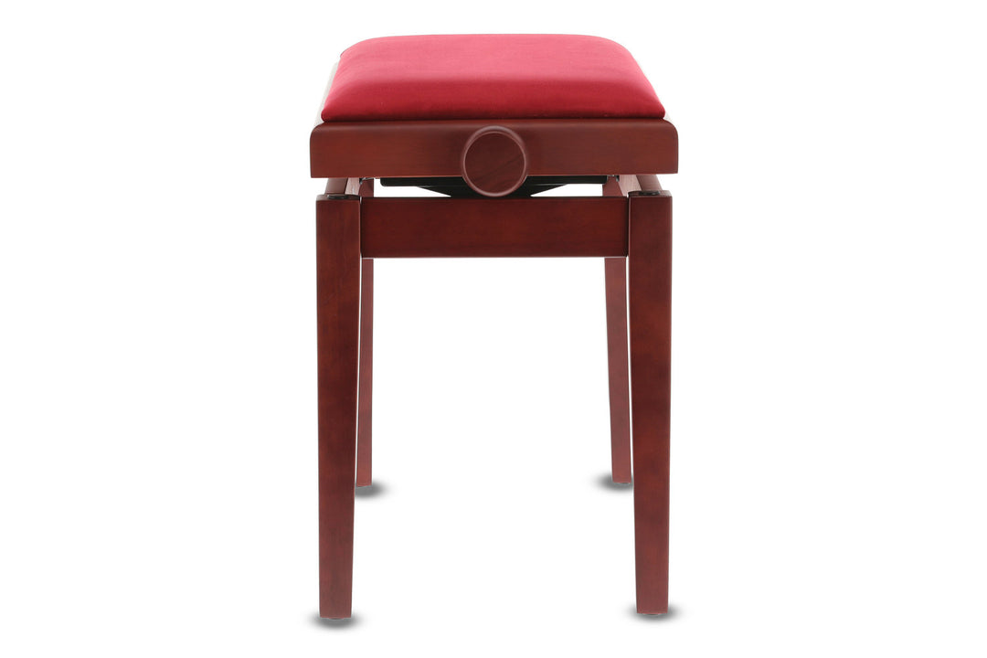 Banco de piano GEWA Deluxe - Mahogany mate (asiento Dark rojo)