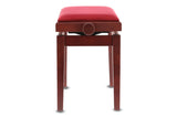 Banco de piano GEWA Deluxe - Mahogany mate (asiento Dark rojo)