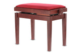 Banco de piano GEWA Deluxe - Mahogany mate (asiento Dark rojo)