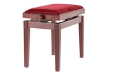 Banco de piano GEWA Deluxe - Mahogany mate (asiento Dark rojo)