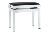 GEWA Piano bench Deluxe - White high gloss (Seat black)