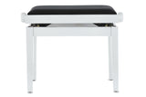 GEWA Piano bench Deluxe - White high gloss (Seat black)