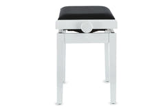 GEWA Banco de piano Deluxe - White alto brillo (asiento negro)