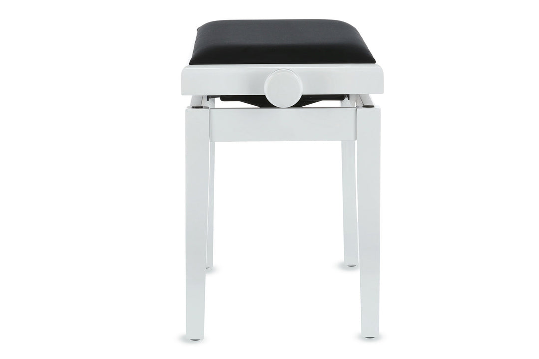 GEWA Banco de piano Deluxe - White alto brillo (asiento negro)