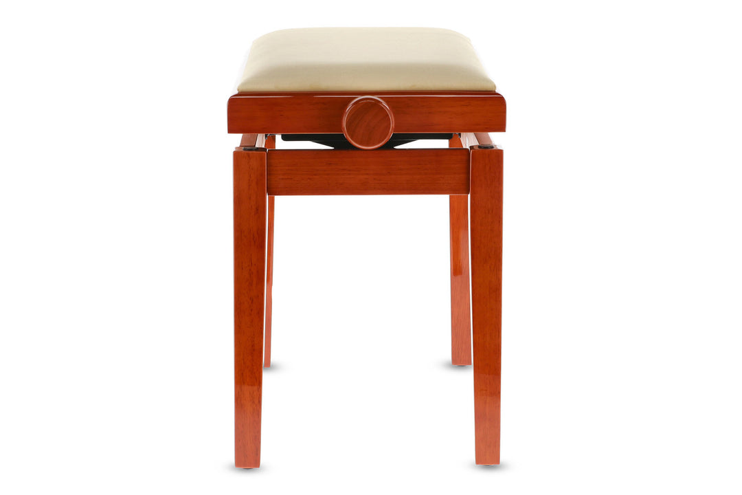 GEWA Banqueta de piano Deluxe - cerezo alto brillo (asiento beige)