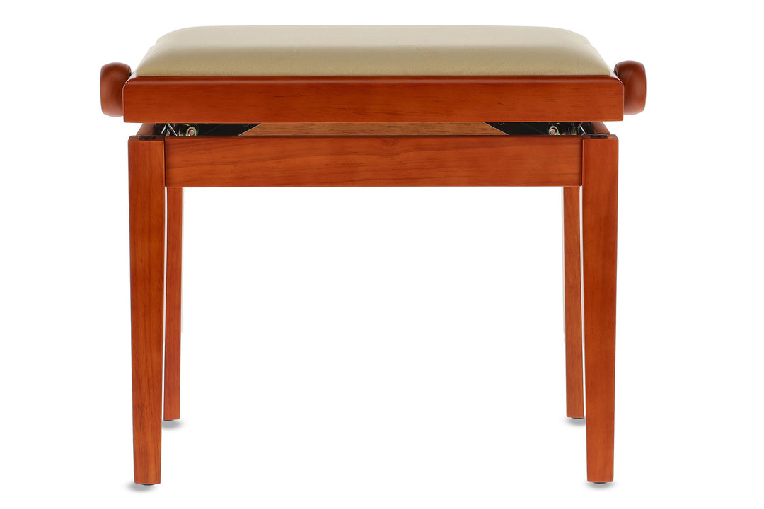 GEWA Banco de piano Deluxe - Cerezo mate (asiento beige)