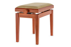 GEWA Banco de piano Deluxe - Cerezo mate (asiento beige)