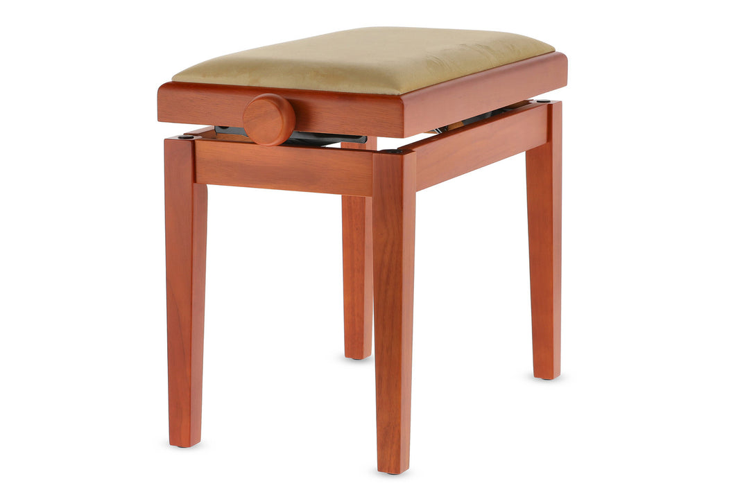 GEWA Banco de piano Deluxe - Cerezo mate (asiento beige)