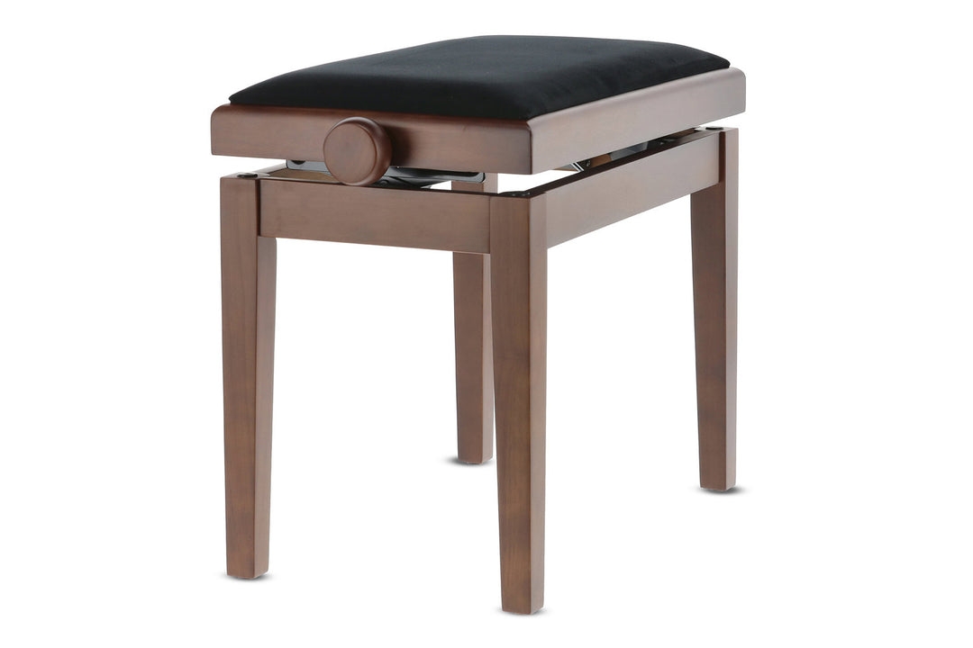 Banco de piano GEWA Deluxe - Walnut matt (asiento negro)