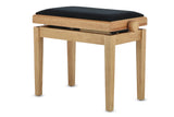 GEWA banco de piano Deluxe - roble mate (asiento negro)