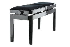 GEWA Banco de piano Deluxe Double - Black alto brillo