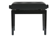 Banco de piano GEWA Deluxe Leather Black, Highgloss - cover Black fabricada en cuero sintético