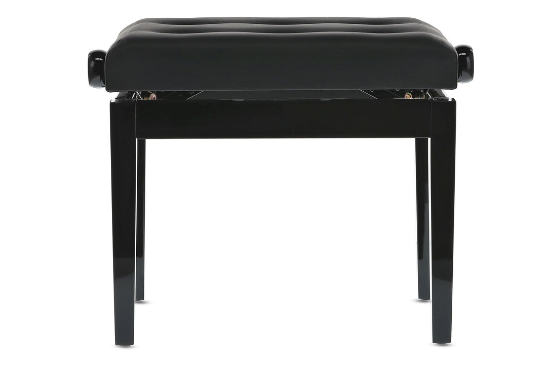 Banco de piano GEWA Deluxe Leather Black, Highgloss - cover Black fabricada en cuero sintético