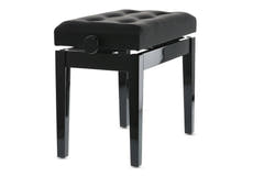 Banco de piano GEWA Deluxe Leather Black, Highgloss - cover Black fabricada en cuero sintético