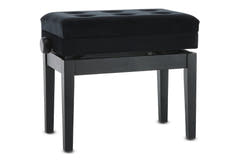 GEWA Banqueta de piano Deluxe con compartimento - Black mate