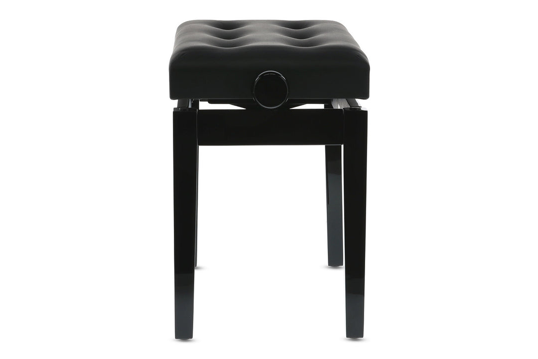 Banco de piano GEWA Deluxe Leather Black, Highgloss - cover Black fabricada en cuero sintético