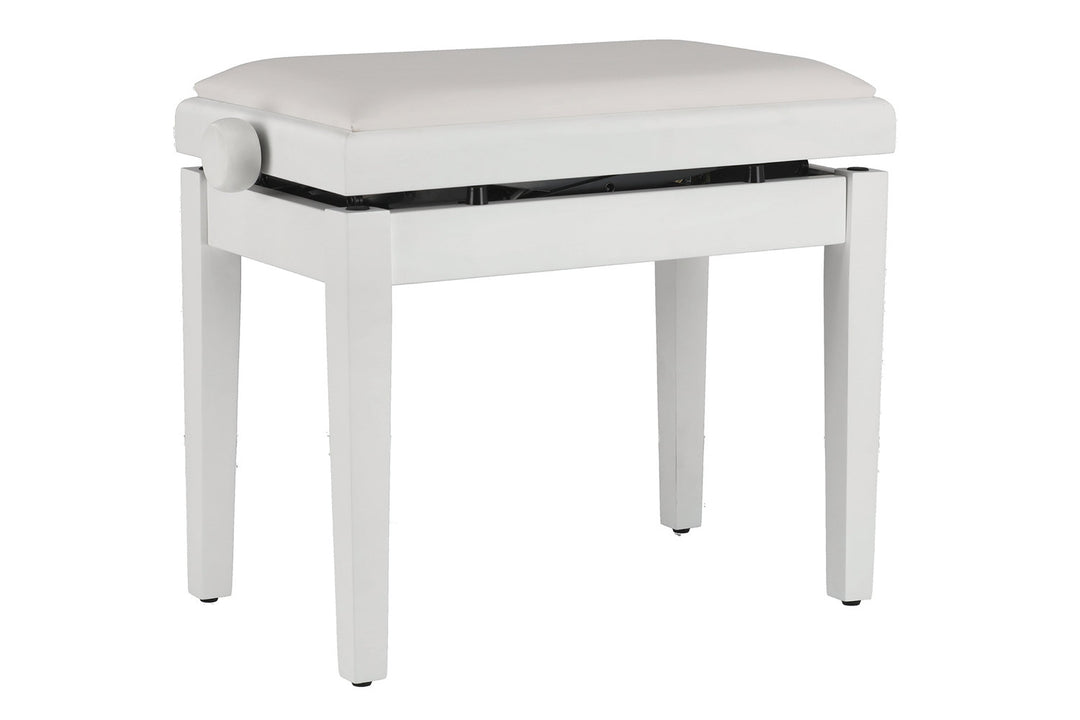 Banqueta de piano GEWA Deluxe Autolift Vinyl - White mate (asiento White)