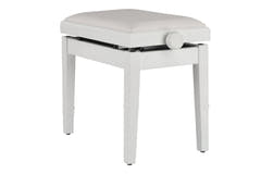 Banqueta de piano GEWA Deluxe Autolift Vinyl - White mate (asiento White)