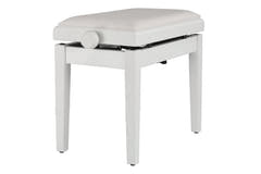 Banqueta de piano GEWA Deluxe Autolift Vinyl - White mate (asiento White)