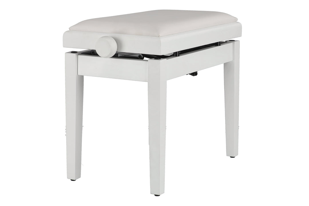 Banqueta de piano GEWA Deluxe Autolift Vinyl - White mate (asiento White)