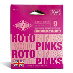 Rotosound Roto Pinks R9-10 cuerdas para guitarra eléctrica 9-42, 10 juegos