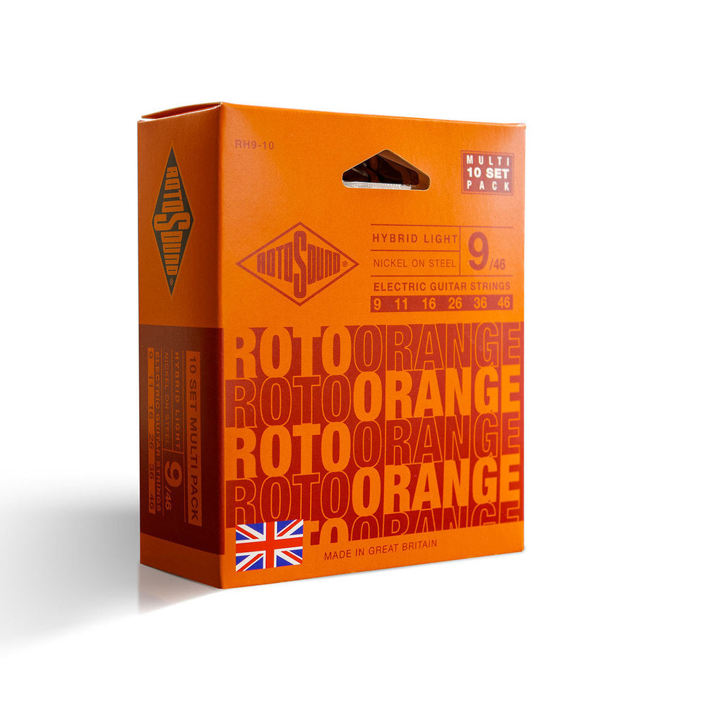Rotosound Roto Orange RH9-10 cuerdas para guitarra eléctrica 9-46, 10 sets