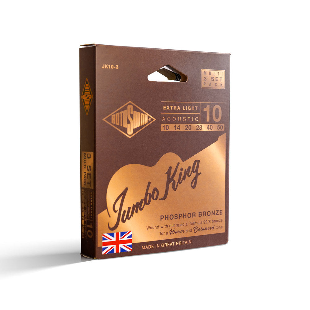 Rotosound Jumbo King JK10-3 cuerdas para guitarra western 10-50, 3 set