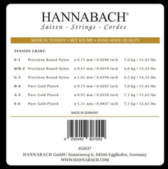 Hannabach 825 A5 cuerda grave para guitarra clásica, medium tension