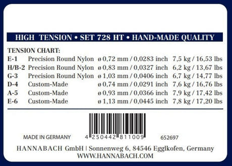 Juego de cuerdas agudas Hannabach 728 Custom Made para guitarra clásica, high tension