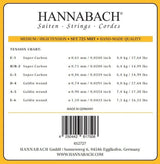 Hannabach Strings for classic guitar Series 725 Medium/High Tension Goldin - 3pc treble set (7258MHTC)