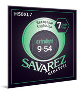 Savarez H50XL7 Hexagonal Explosion guitarra eléctrica de 7 cuerdas, .009 a .054
