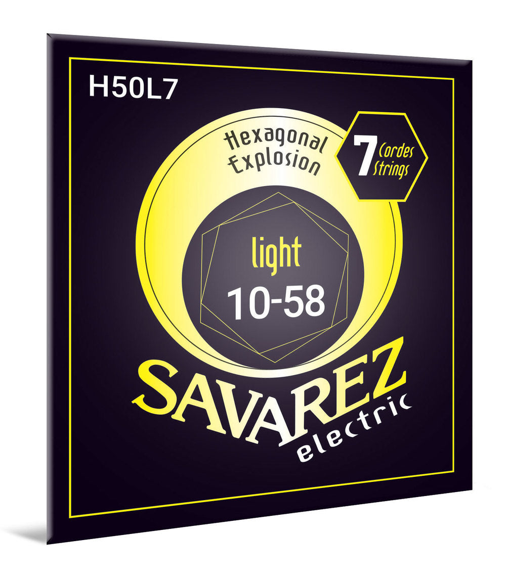 Savarez H50L7 Hexagonal Explosion, light .010 a .058, 7 cuerdas