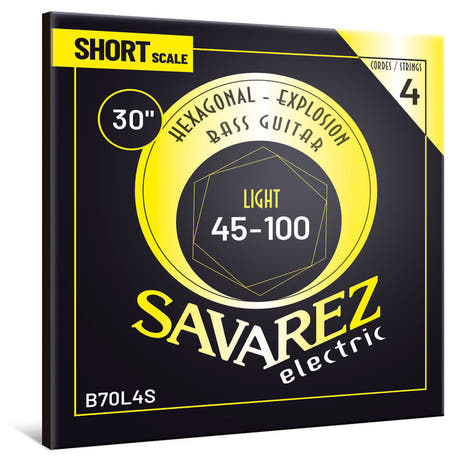 Bajo Savarez B70L4S Hexagonal Explosion de 4 cuerdas, light short scale