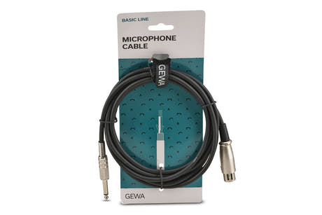 Cable de micrófono GEWA Basic Line de 3 m, XLR hembra a jack mono
