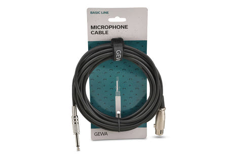 GEWA Basic Line cable de micrófono de 6 m, XLR hembra a jack mono