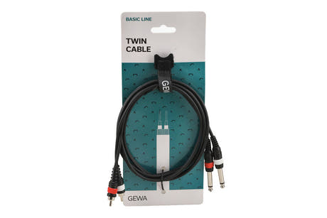 Cable doble GEWA Basic Line de 1,5 m, 2 x jack a 2 x RCA