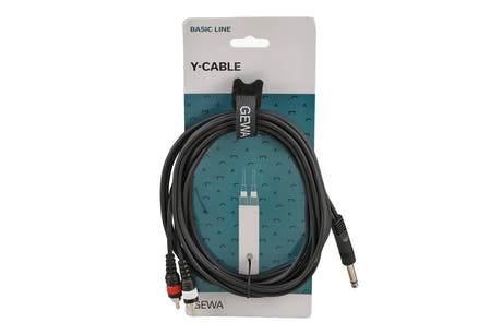 Cable en Y GEWA Basic Line de 3 m, de jack mono a 2 x cinch