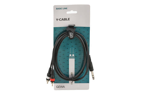 Cable Y GEWA Basic Line de 1,5 m, jack estéreo a 2 x cinch