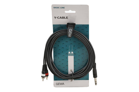 Cable en Y GEWA Basic Line de 3 m, jack estéreo a 2 x cinch