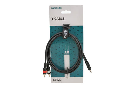 Cable Y GEWA Basic Line de 1,5 m, minijack de 3,5 mm a 2 x RCA