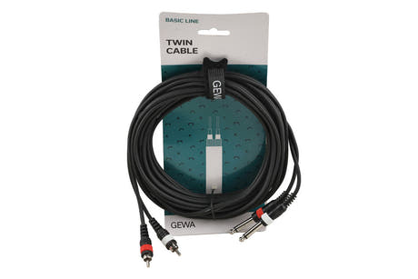 GEWA Basic Line cable doble de 6 m, 2 x jack a 2 x cinch